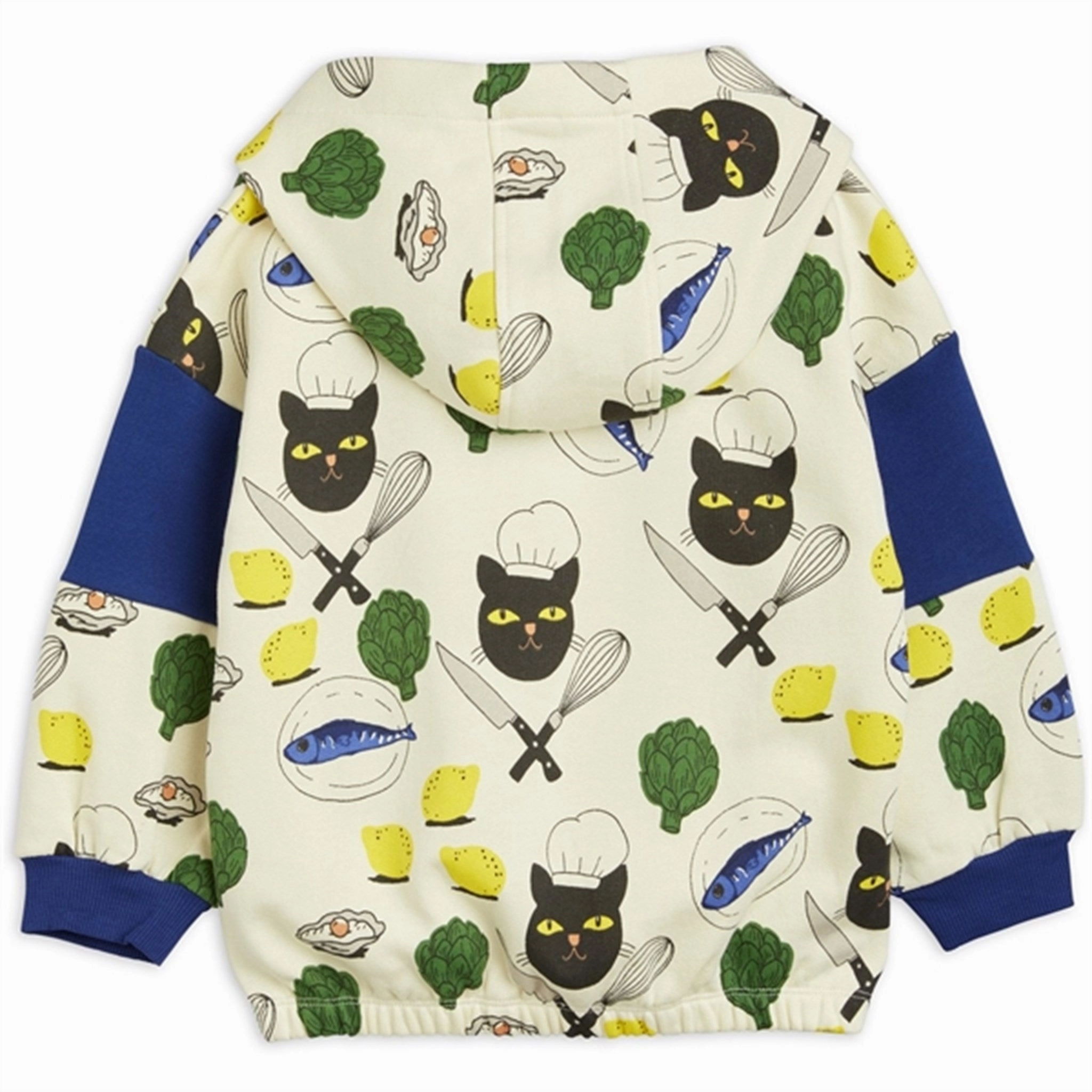 Corduroy feel Mini Rodini Chef Cat Aop Hoodie Multi