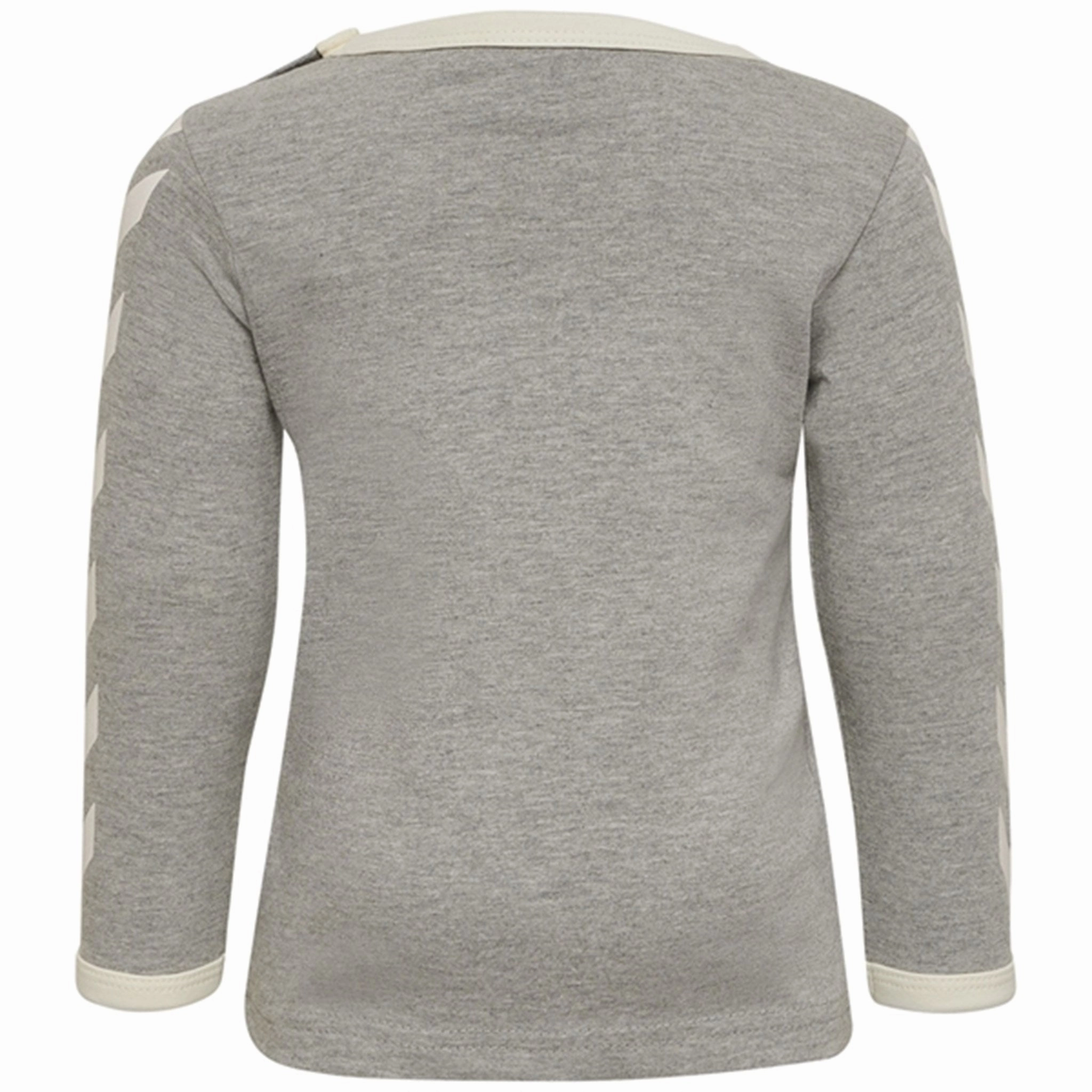 Durable Fabric Minimalist Design Hummel Grey Melange Flipper T-Shirt L/S