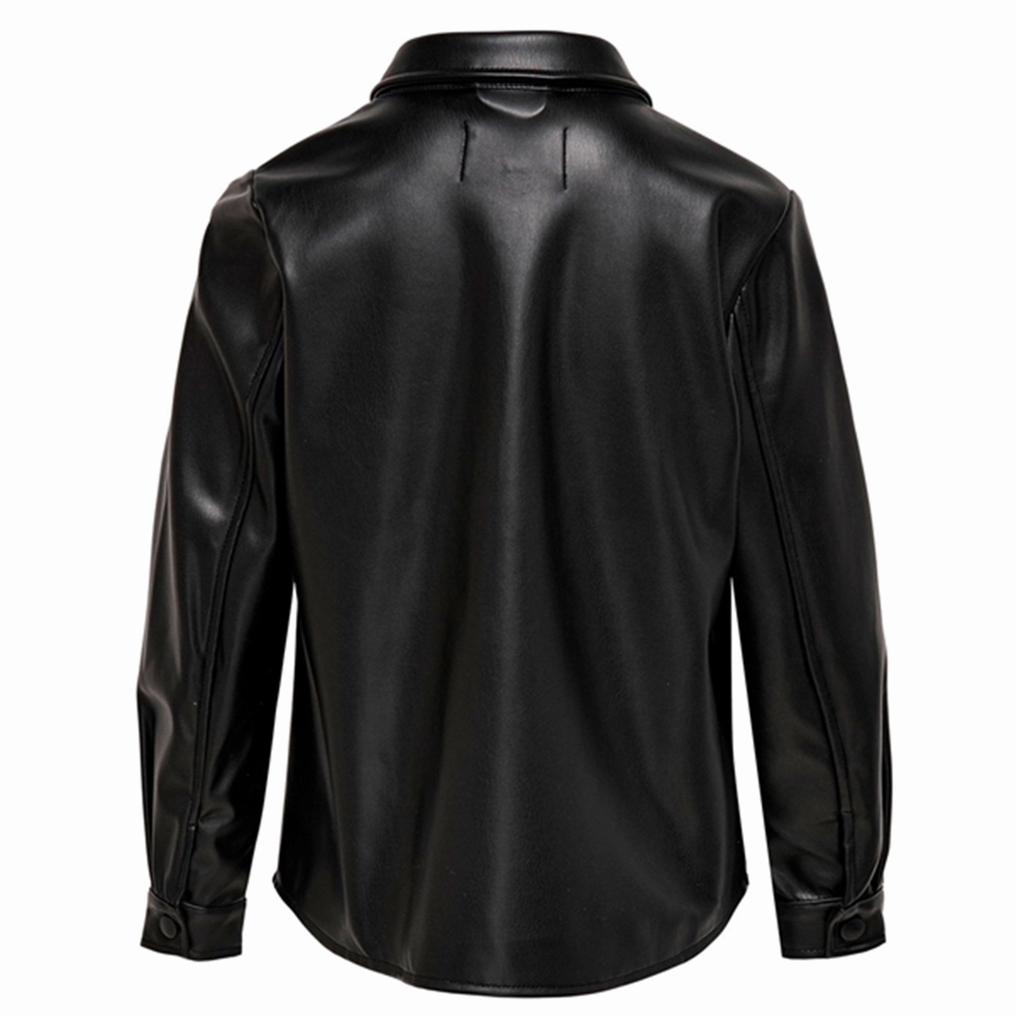 Kids ONLY Black Ruma Faux Leather Shirt Black Tie Optional
