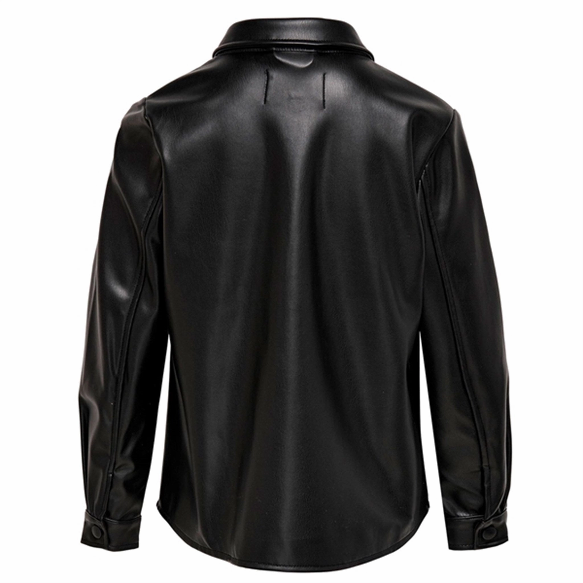 Kids ONLY Black Ruma Faux Leather Shirt Thermal regulation Winter Collection
