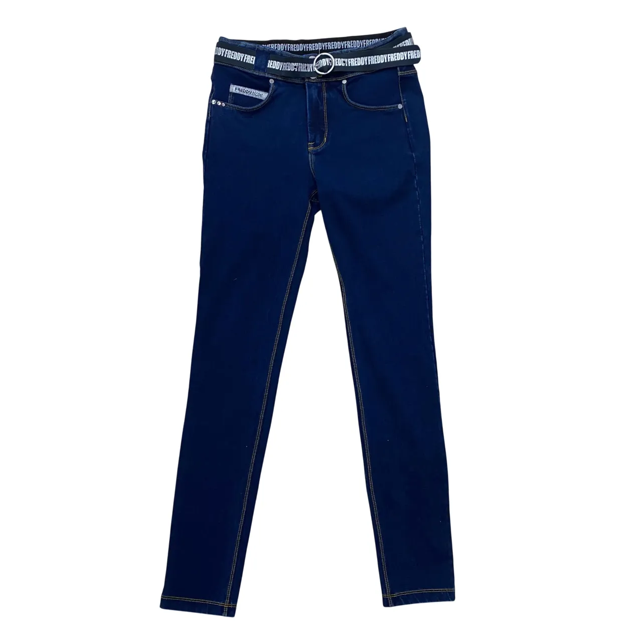 Freddy pantalone sportivo da donna NOW1MC002 J0Y blu scuro belt venue Modern