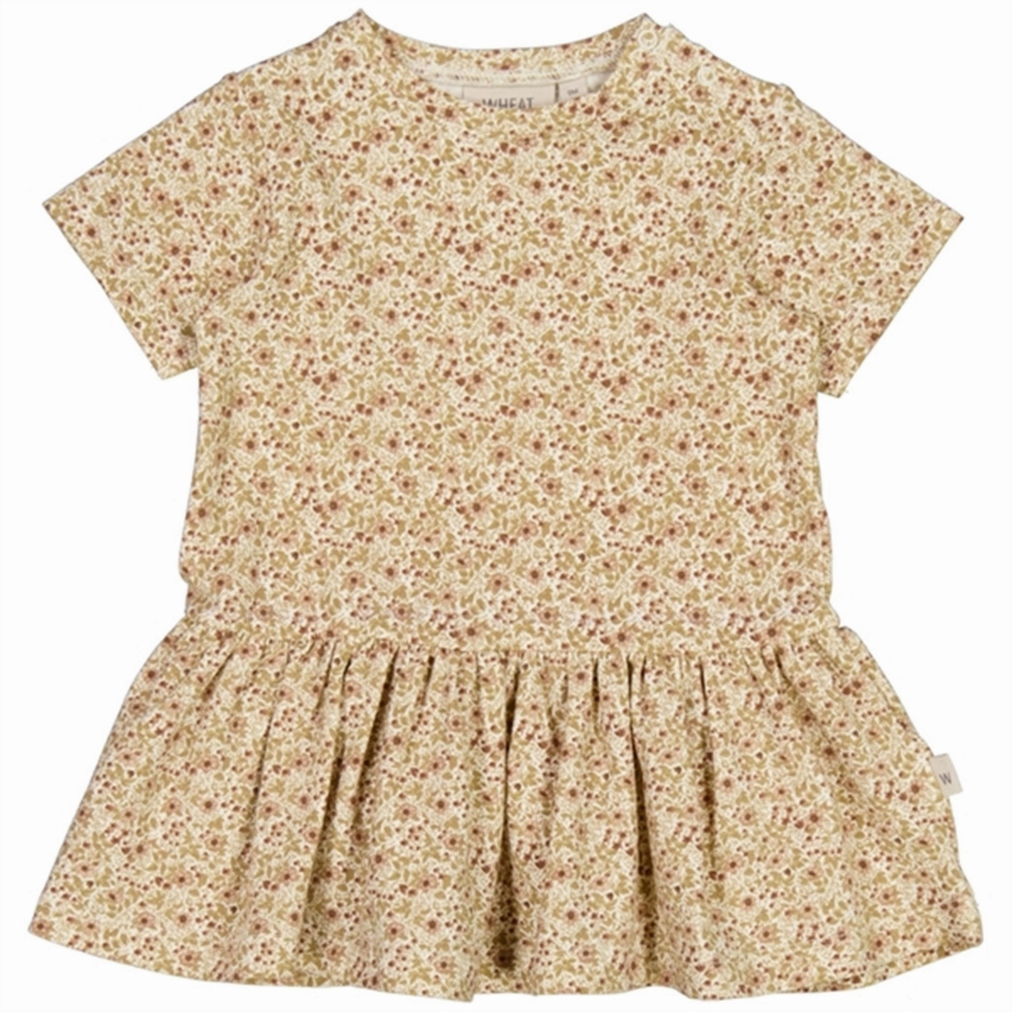 Wheat Eggshell Flowers Birthe Jersey Dress Profile Enhancer Playful touch