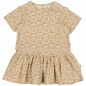 Wheat Eggshell Flowers Birthe Jersey Dress Relaxed work dress