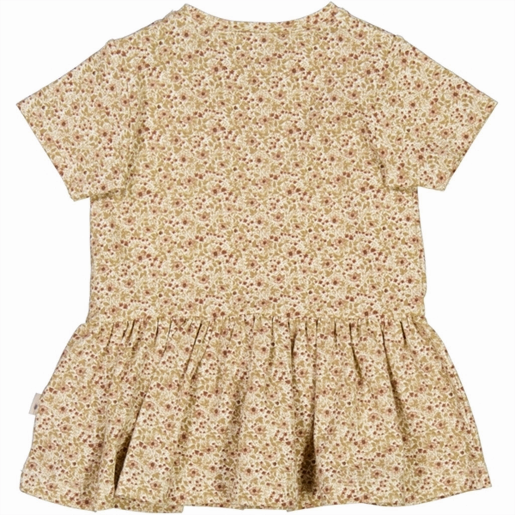 Shirred-Detail Wheat Eggshell Flowers Birthe Jersey Dress