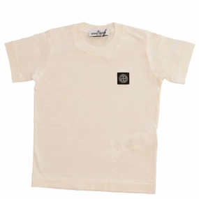 Stone Island Junior T-shirt White Quality Fabric Bold and Comfortable