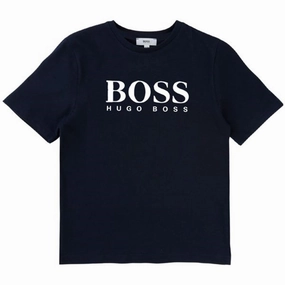 Basic Top Hugo Boss Boy Short Sleeves Tee-shirt Navy