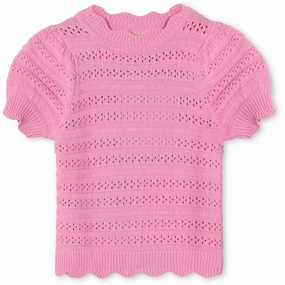 Fliink Begonia Pink Magic Puff T-shirt Tubular Knit Structure Casual Essential
