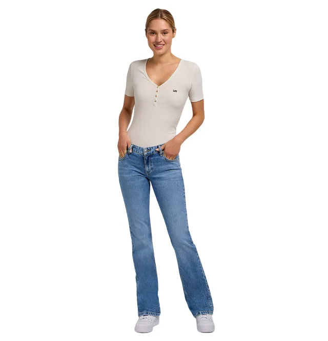 elastic waistband Lee Jessica Jeans a Zampa Donna 112349550 | Denim Flare Chiaro