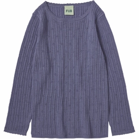 Statement Maker FUB Dusty Violet Pointelle T-Tee L/S