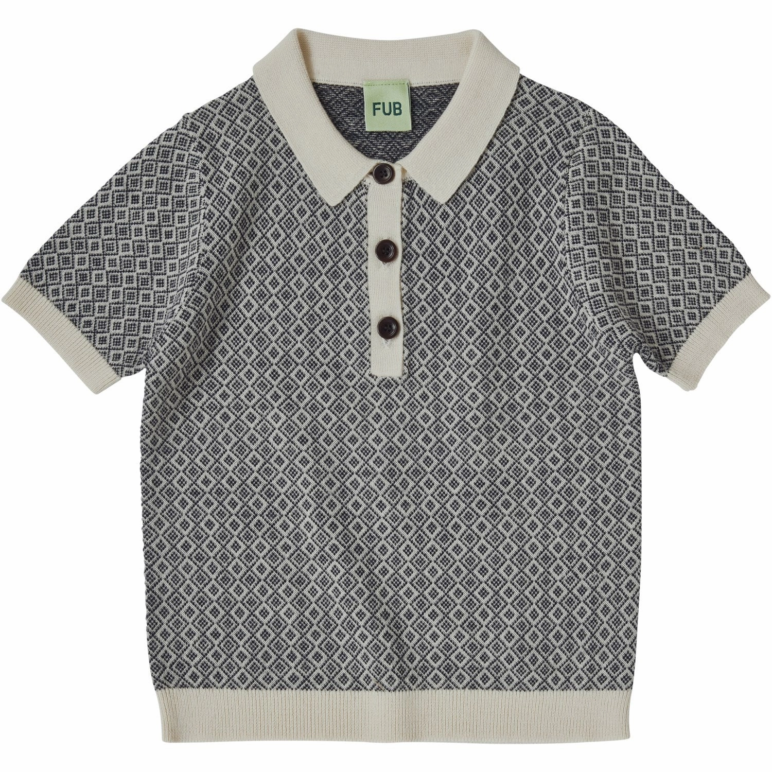 Reinforced Shoulders Active Wear FUB Ecru/Dark Navy Polo