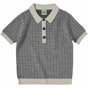 Reinforced Shoulders Active Wear FUB Ecru/Dark Navy Polo