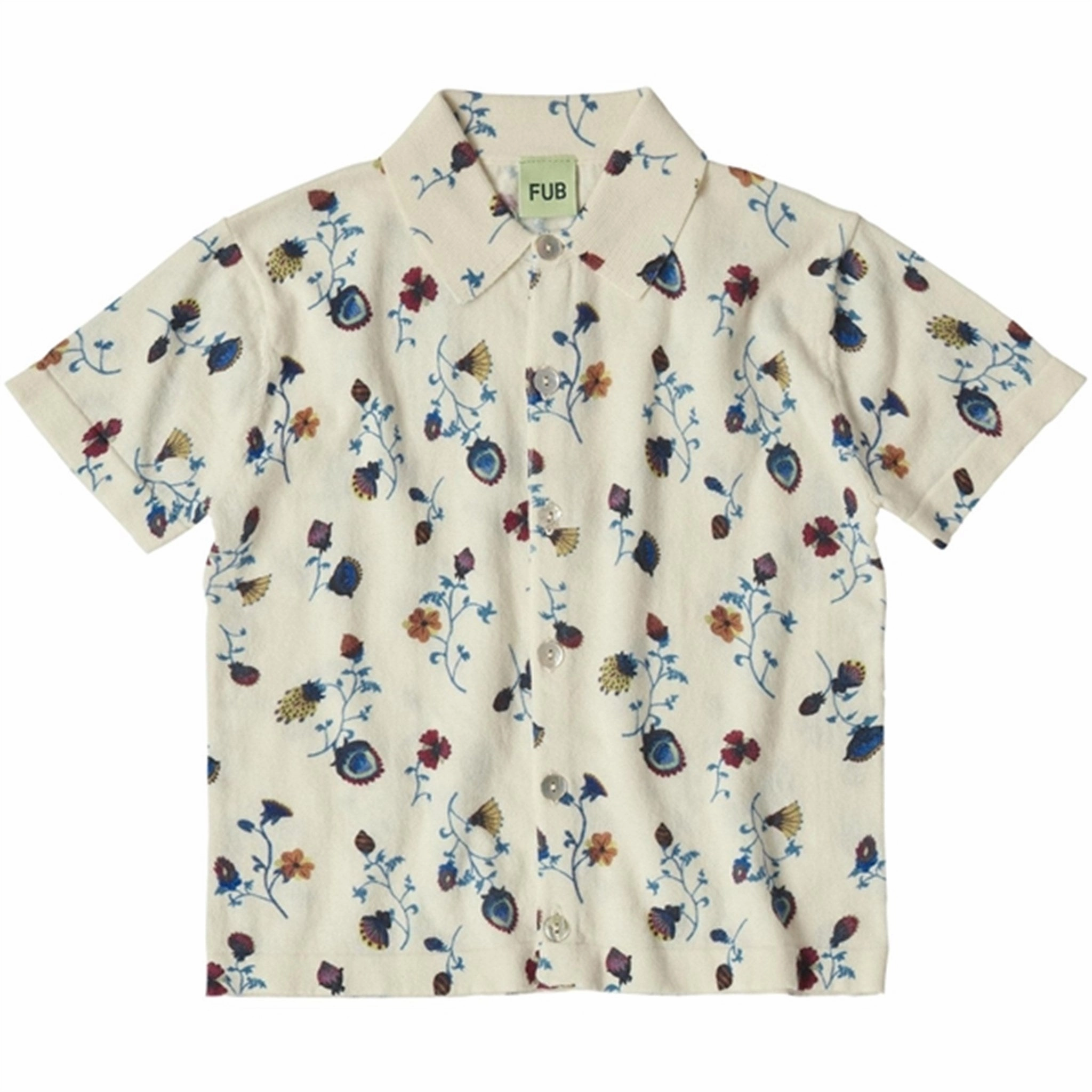 Fitted Cut FUB Ecru/Flower Printed Blouse