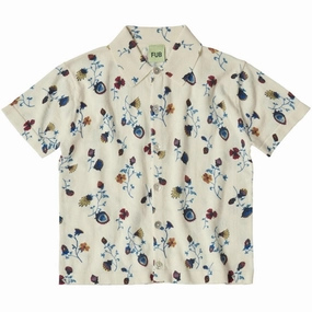 Fitted Cut FUB Ecru/Flower Printed Blouse