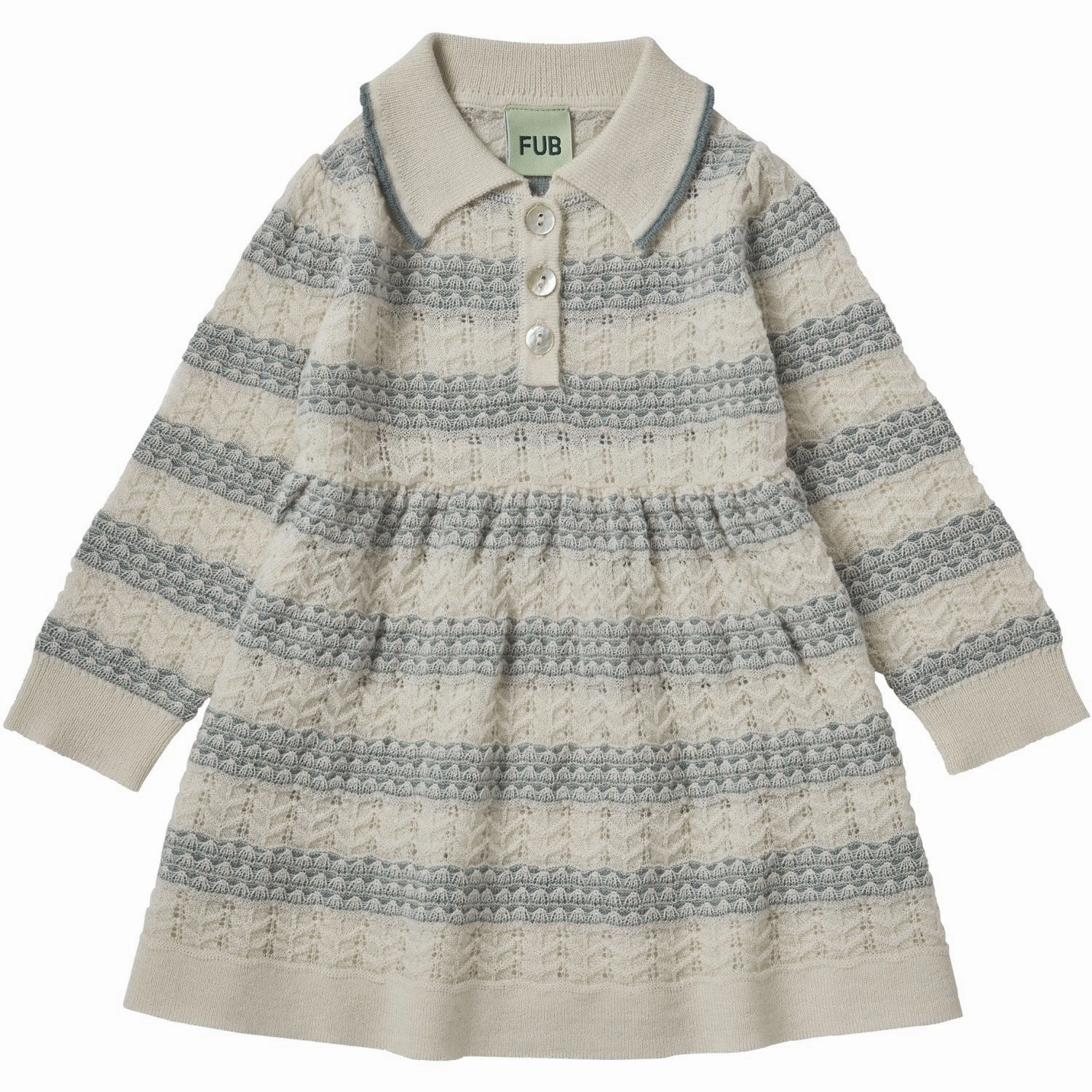 FUB Ecru/Misty Green Baby Dress Classic-style Breezy Mood