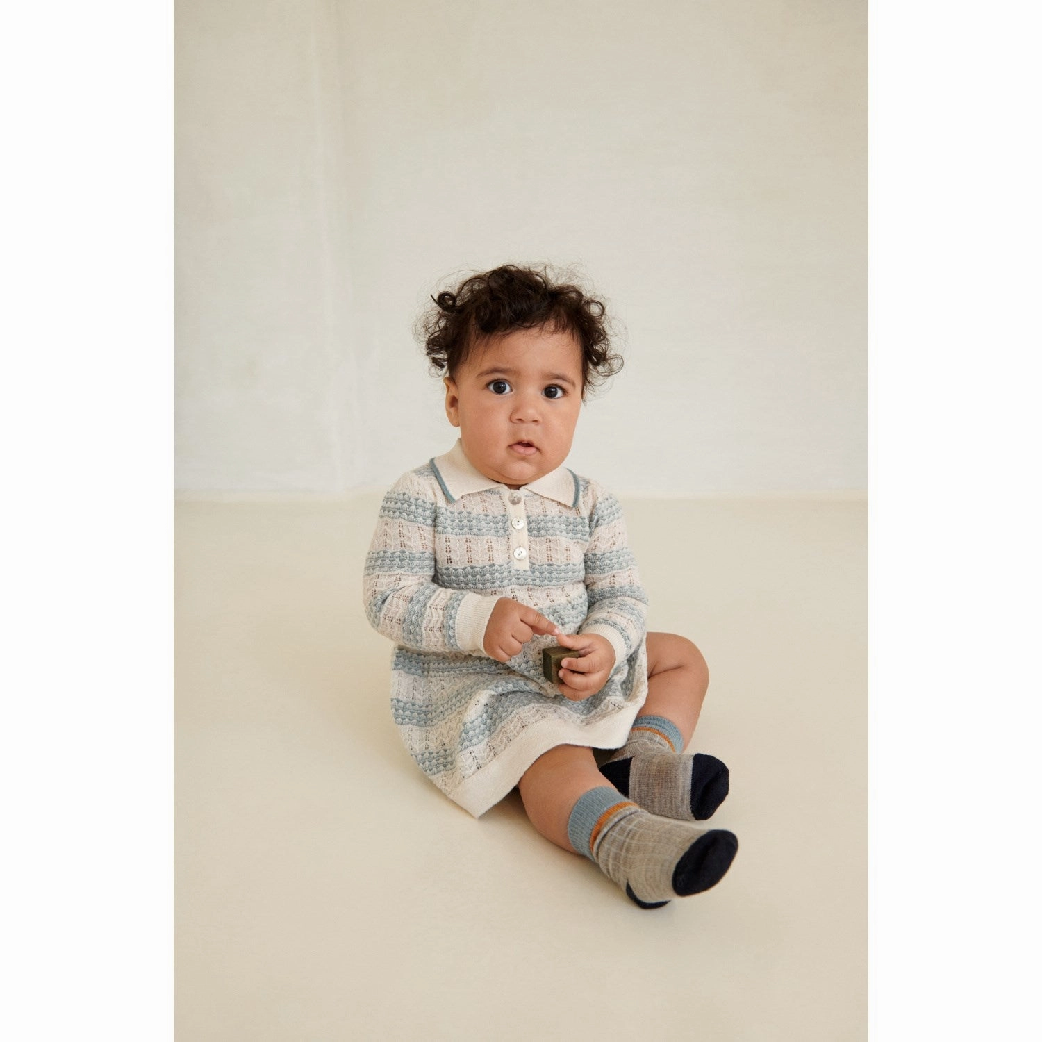 FUB Ecru/Misty Green Baby Dress Flattering Layer