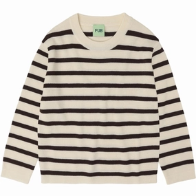 Neutral Tones Ethical production FUB Ecru/Mocca Longsleeve Tee