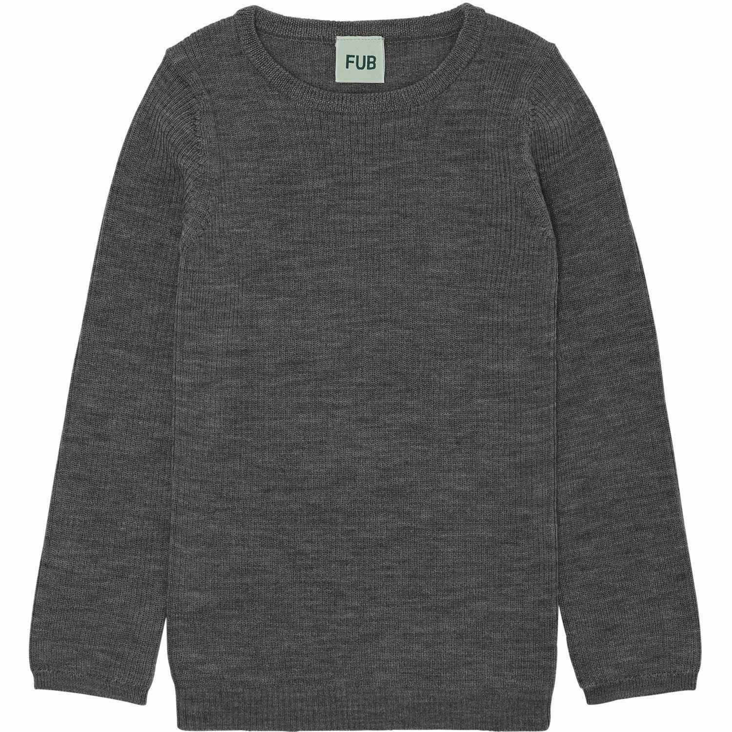 FUB Grey Melange Rib Tee L/S Mountain Retreat