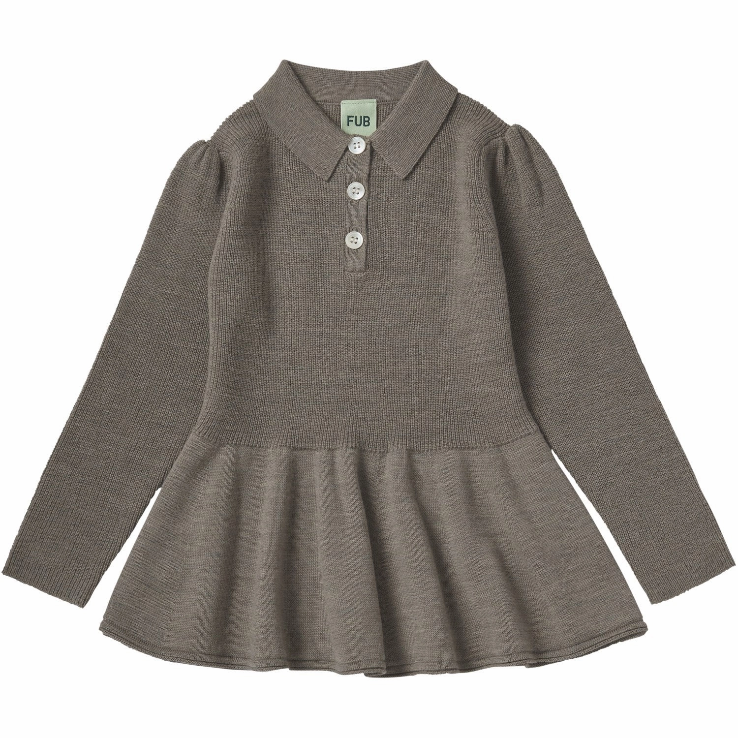 FUB Hazel Melange Peblum Tee L/S Neutral Shade