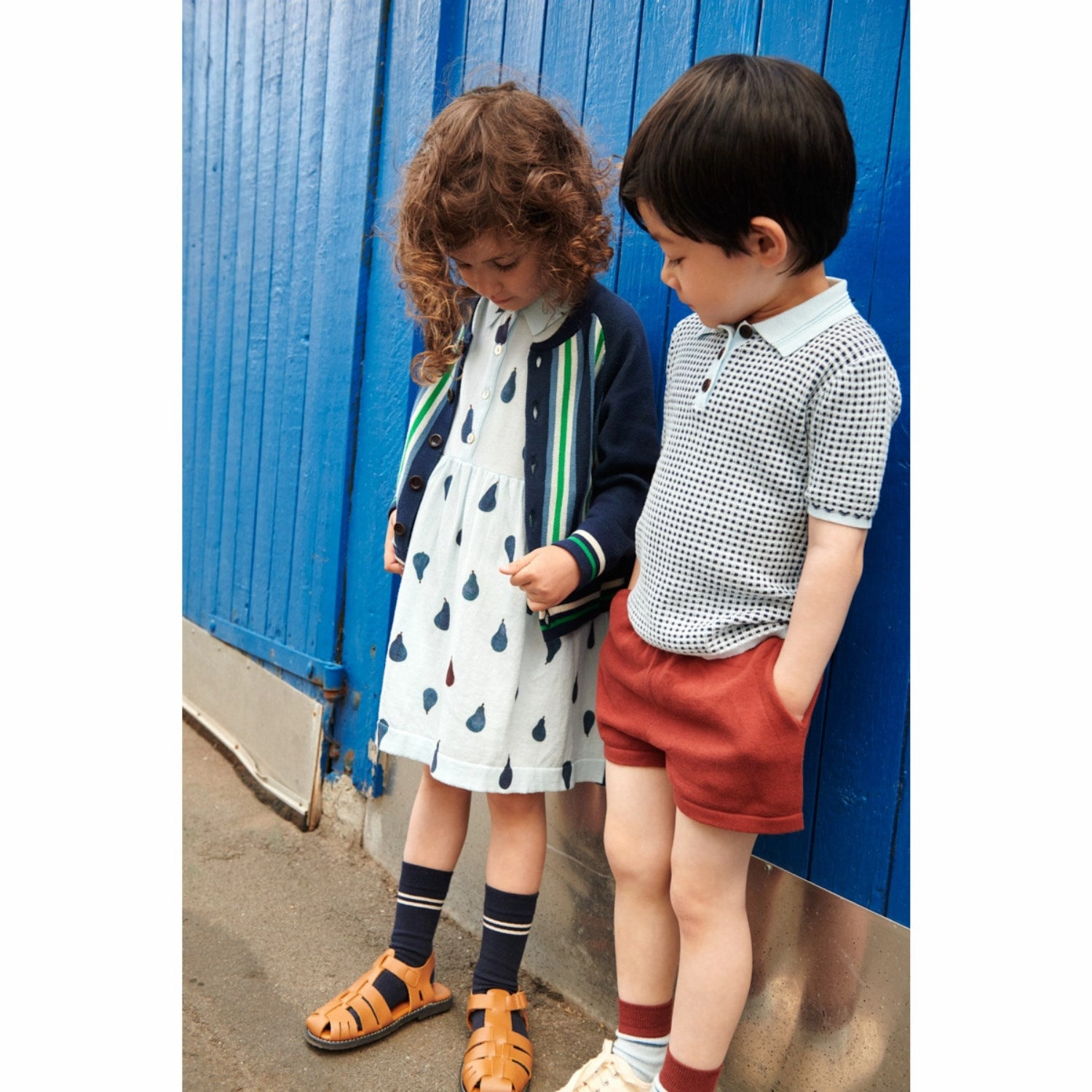 Comfortable Collar FUB Light blue/dark navy Polo Shirt