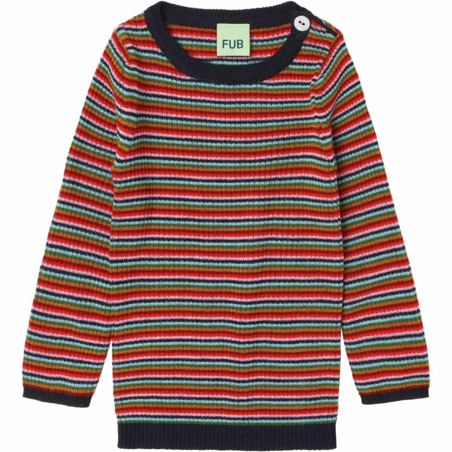 Sustainable Material Limited Edition FUB Multi Stripe Baby Rib Blouse