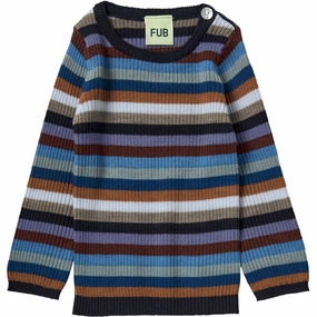 FUB Multi Stripe Baby Rib Tee L/S Moisture Wicking Layer Beach Attire