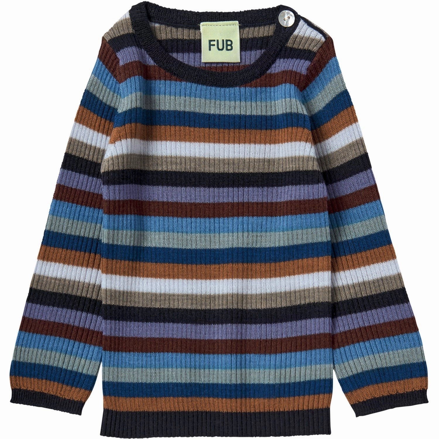 FUB Multi Stripe Baby Rib Tee L/S Eco-Friendly Fabric EasyCare Fabric