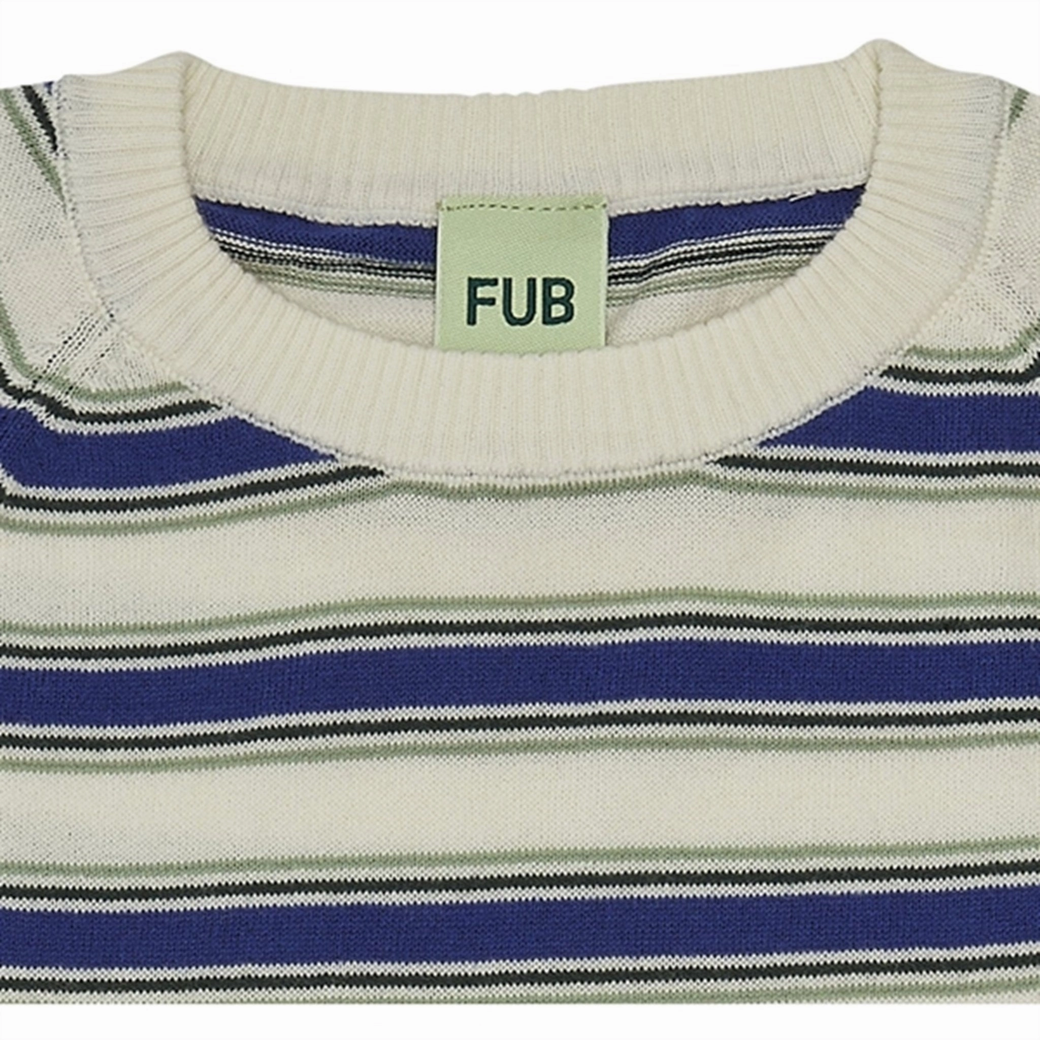 FUB Multi Striped T-Shirt Ecru/Cobolt Airflow Ventilation Design