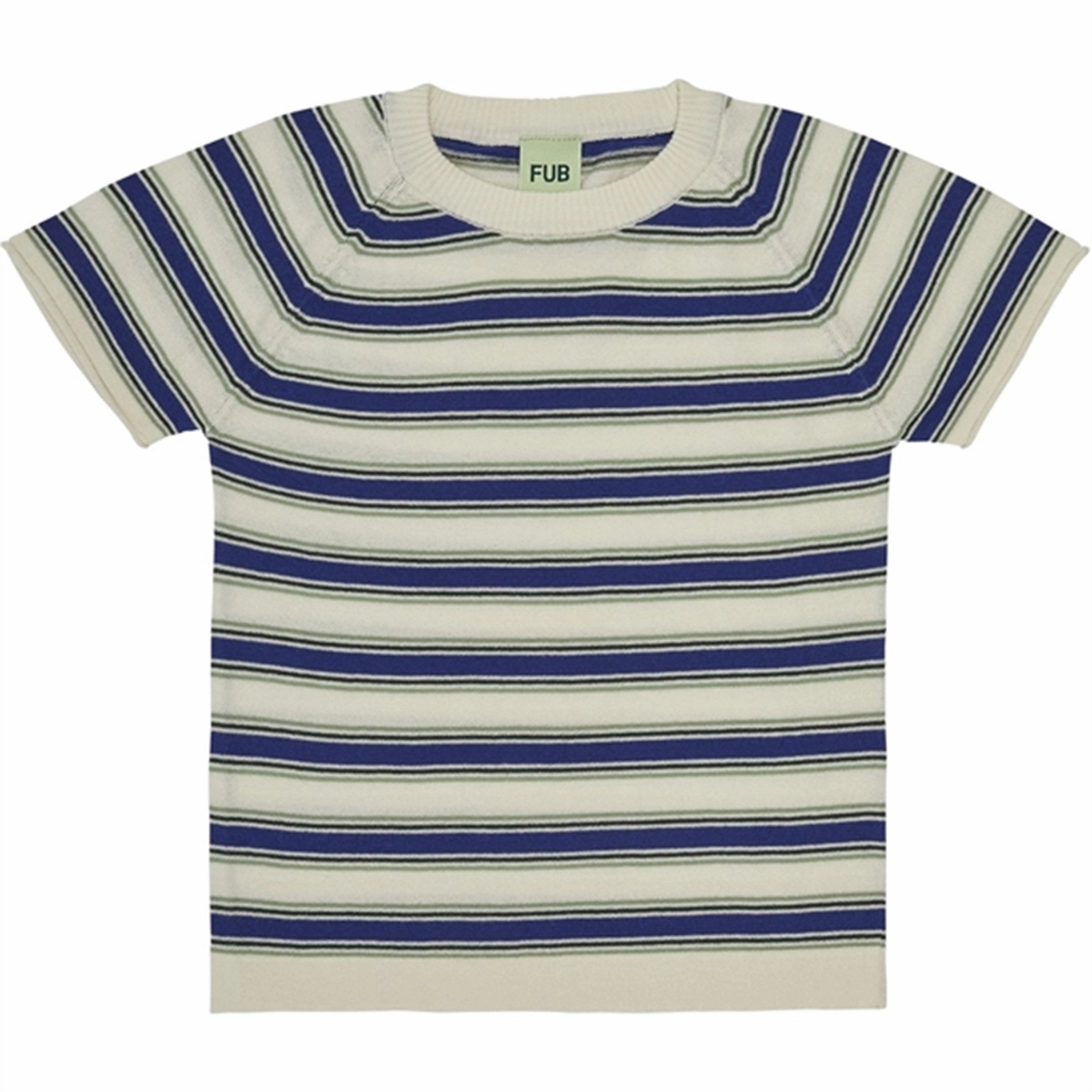 FUB Multi Striped T-Shirt Ecru/Cobolt Soft Layering Comfy Comfort