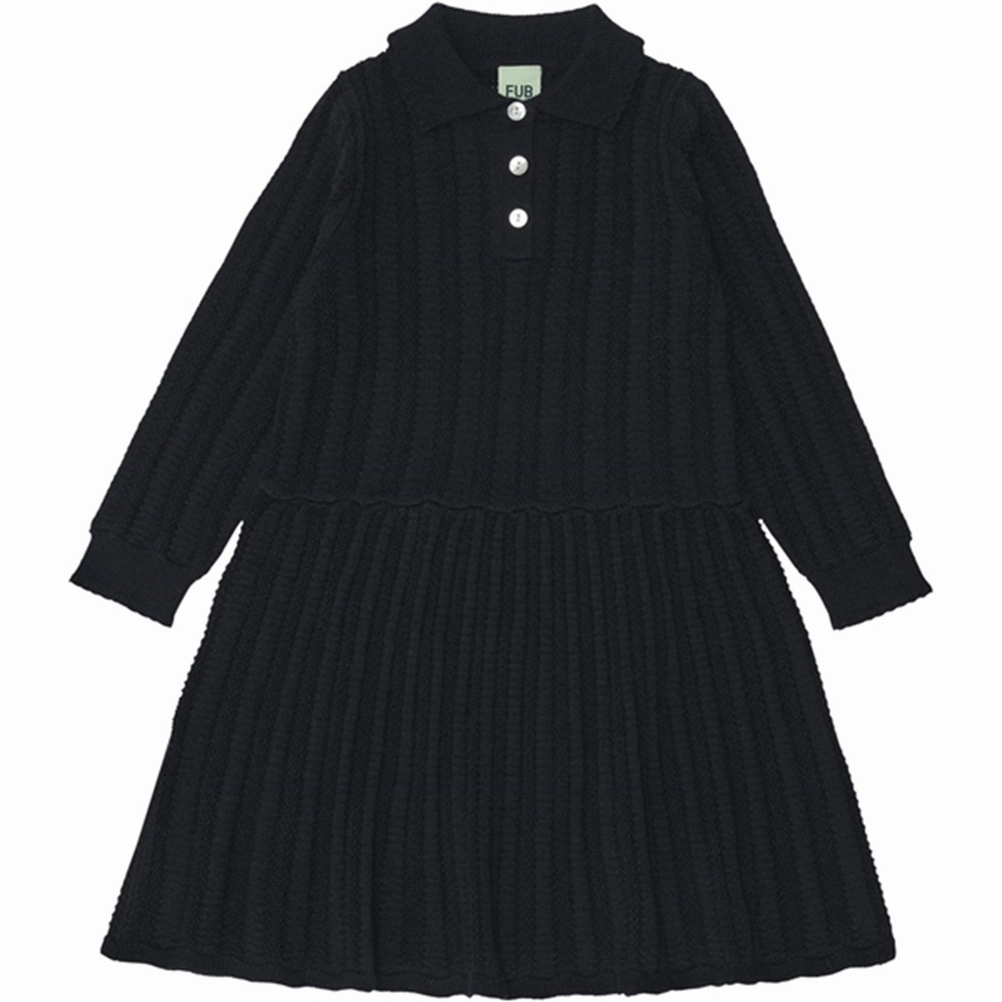 FUB Pointelle Dress Dark Navy Blush Shade