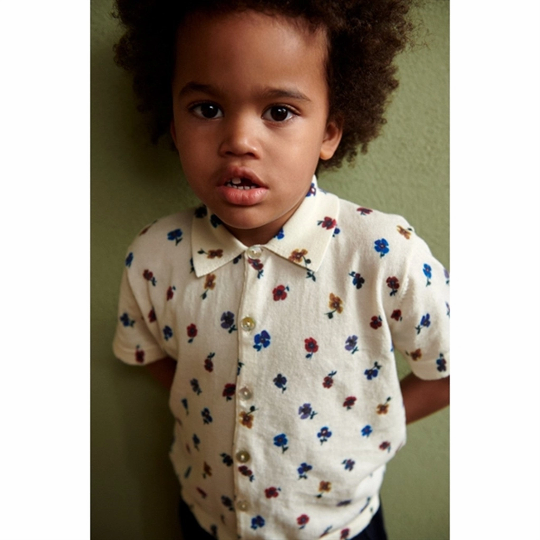 FUB Printed Shirt Ecru/Flower Striped style