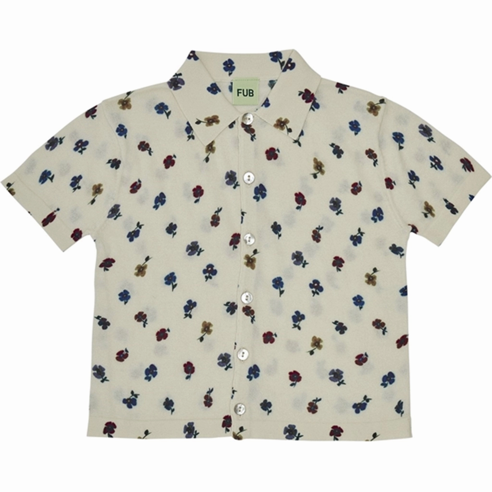 FUB Printed Shirt Ecru/Flower Reinforced Side Vents