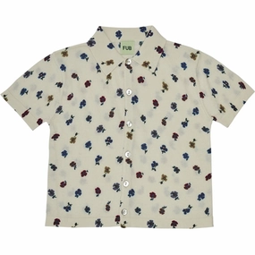 FUB Printed Shirt Ecru/Flower Reinforced Side Vents