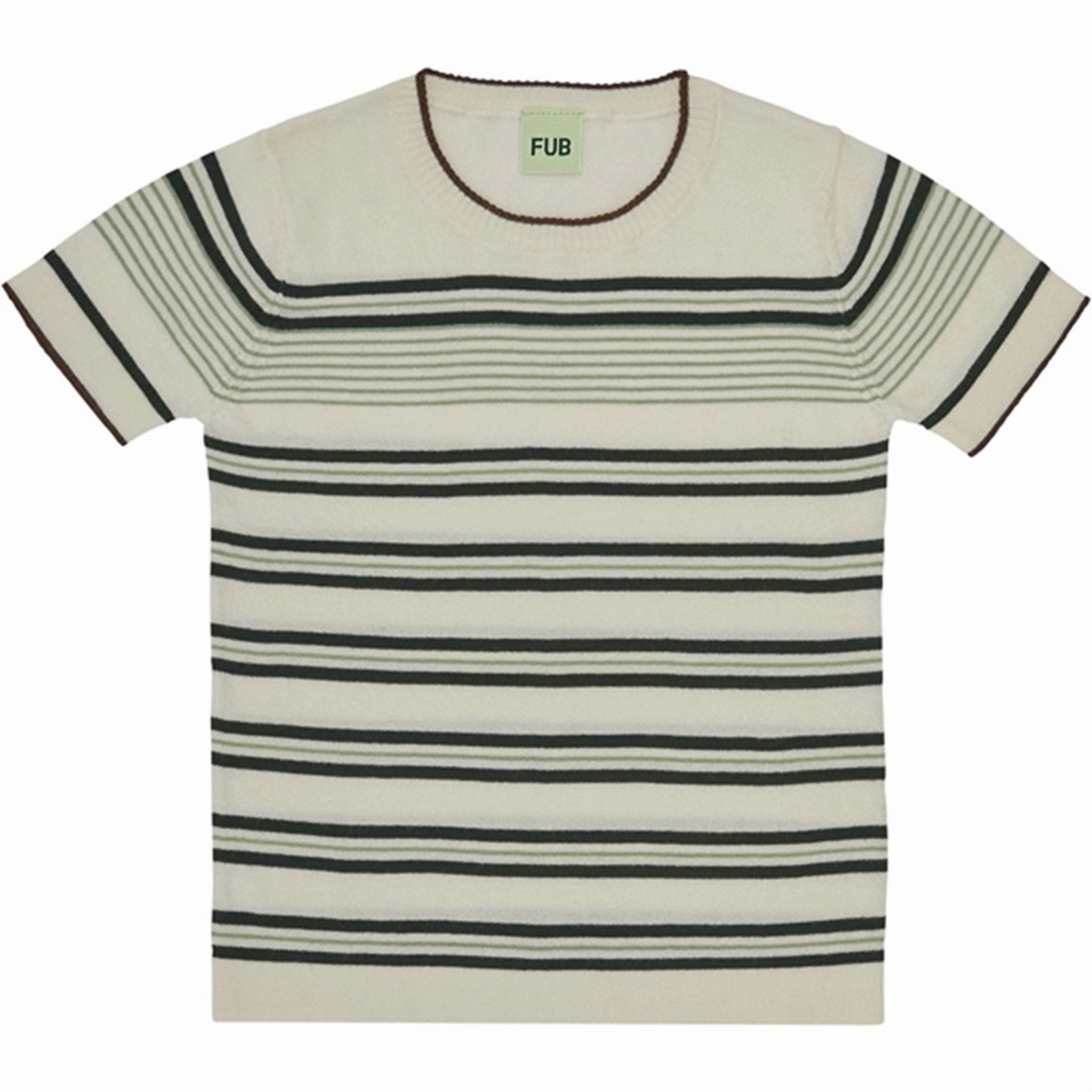 Outdoor Style FUB Striped T-Shirt Ecru/Deep Green
