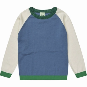 FUB washed indigo Colour Block Blouse Weekend Outing All-Ages Fit