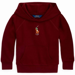 Polo Ralph Lauren Girl Hoodie Harvard Wine Rayon blend Metallic look