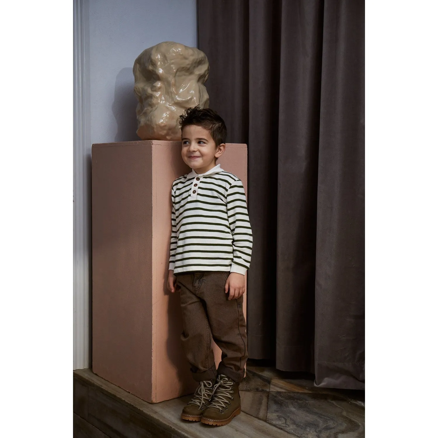 Light Wear Vibrant Trendy COPENHAGEN COLORS Dk Brown Dyed Organic Junior Jeans, Regular Fit