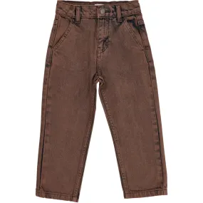 COPENHAGEN COLORS Dk Brown Dyed Organic Junior Jeans, Regular Fit Day Wear