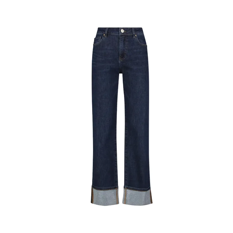 Gaud?? pantalone jeans da donna con risvolto 421BD26003 blu Modern Utility Functional Comfort