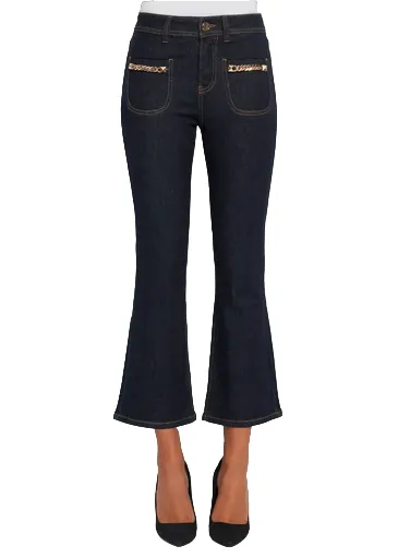 Gaud?? pantalone jeans da donna corto a campana Frida 321BD26007 blu Lightweight Construction Urban Utility