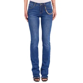 Gaud?? pantalone jeans da donna Flare cropped 411BD26011 blu medio Tagless Design