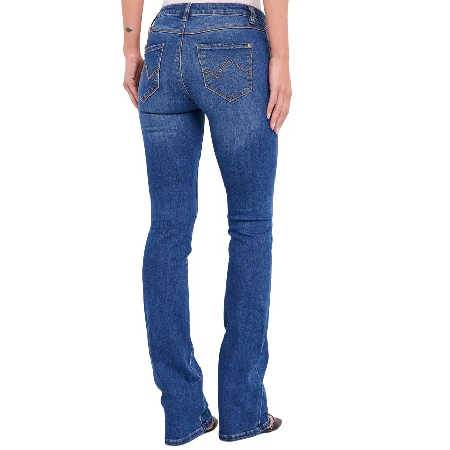 Padded hips Casual Vibes Gaud?? pantalone jeans da donna Flare cropped 411BD26011 blu medio