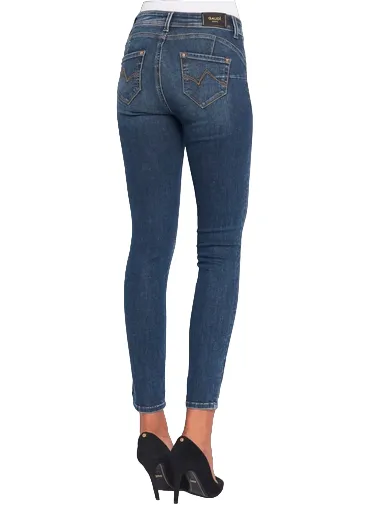 Seasonal Basic Anti Static Lining Gaud?? pantalone jeans da donna Jeggings push up 321BD26026 blu medio