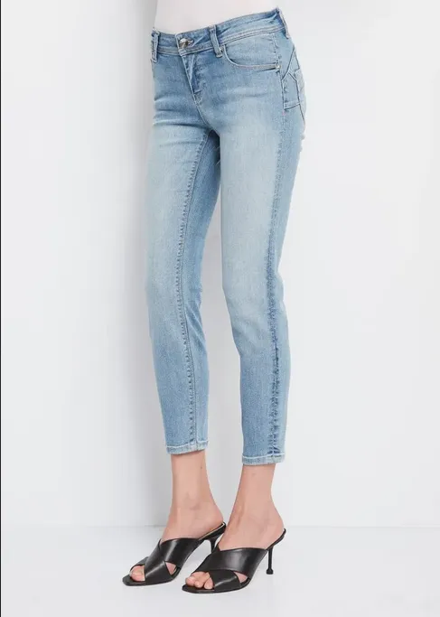 Reflective Trim Light wash Gaud?? pantalone jeans da donna Kelly Skinny Cropped 311BD26020 denim