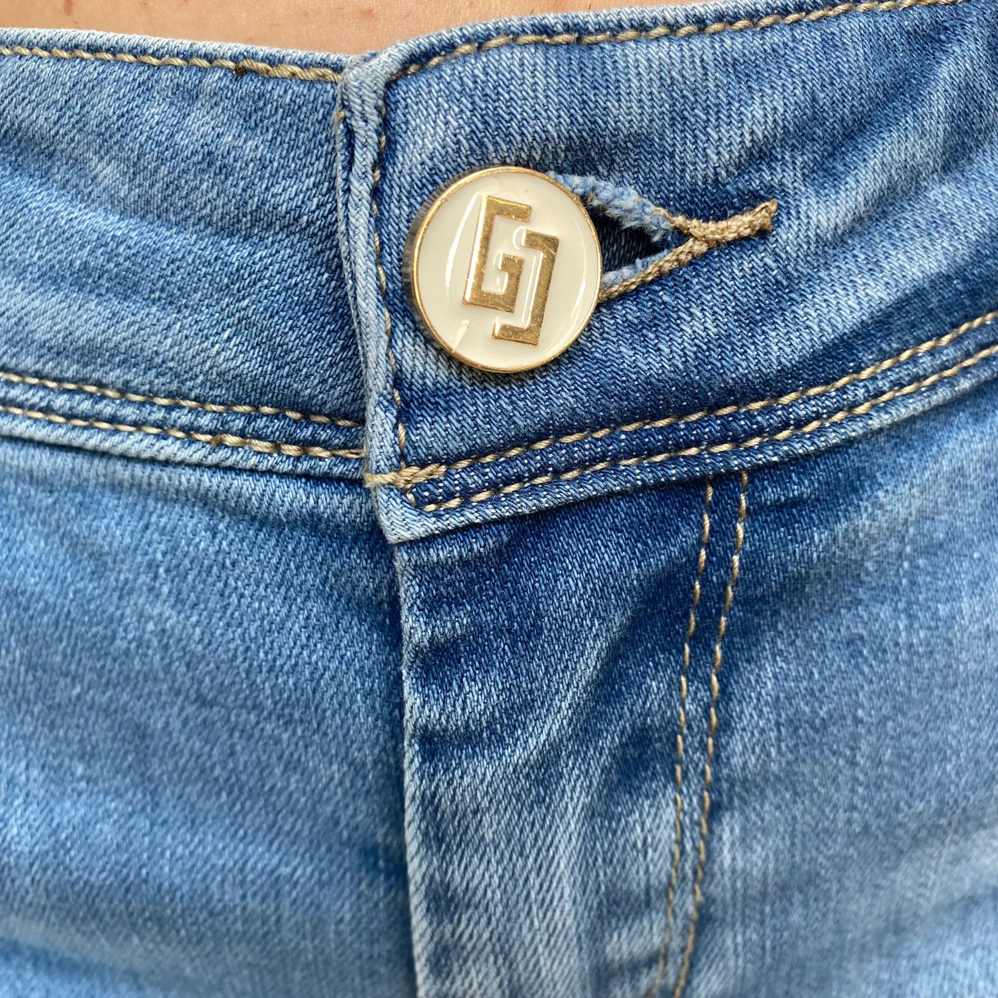 Gaud?? pantalone jeans da donna Skinny Cropped Kelly 411BD26009 blu chiaro Cozy Stretch