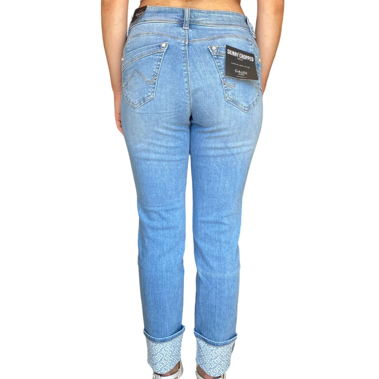 Gaud?? pantalone jeans da donna Skinny Cropped Kelly 411BD26009 blu chiaro Durable Fit
