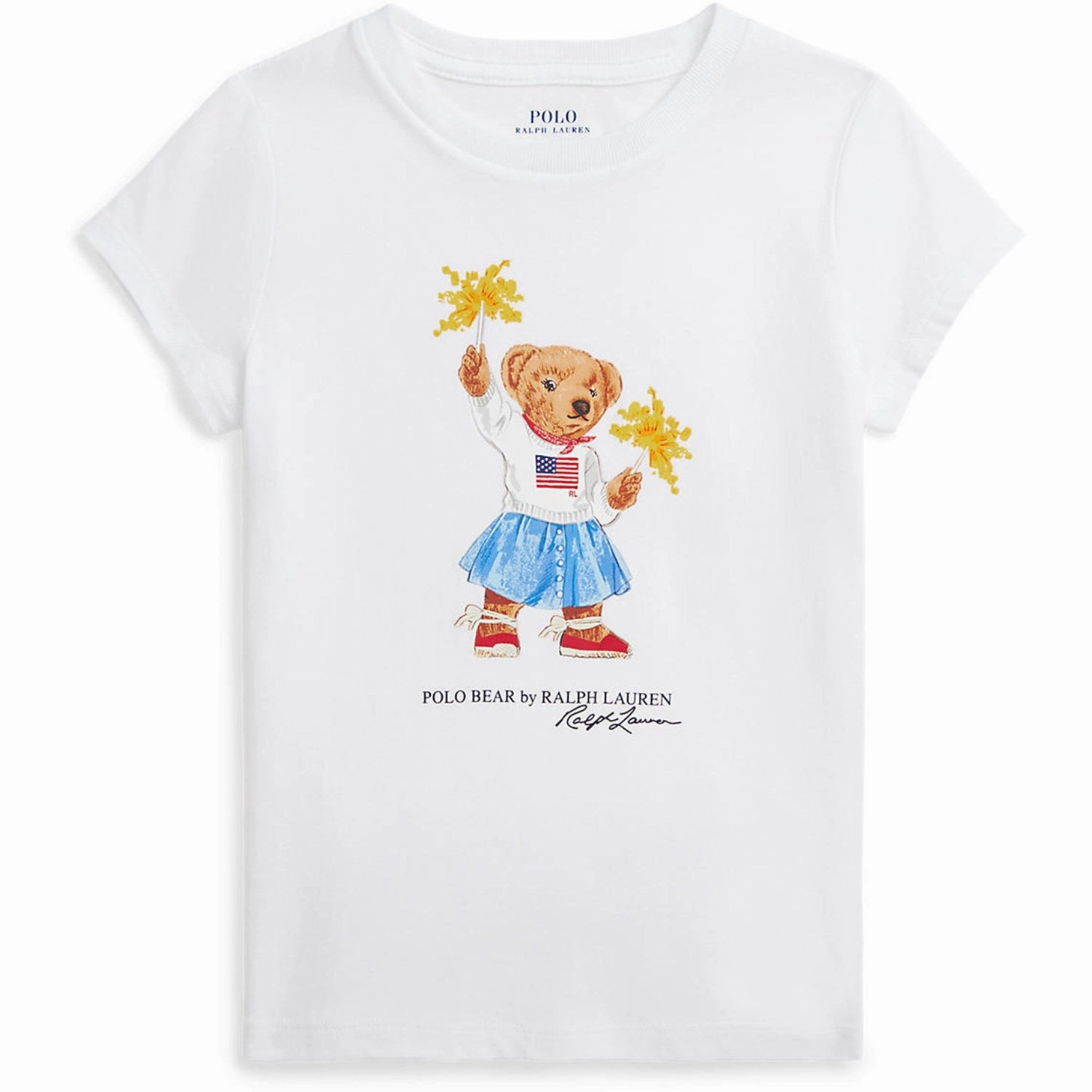 GentleWashResistance Polo Ralph Lauren White Sparkle Bear T-Shirt