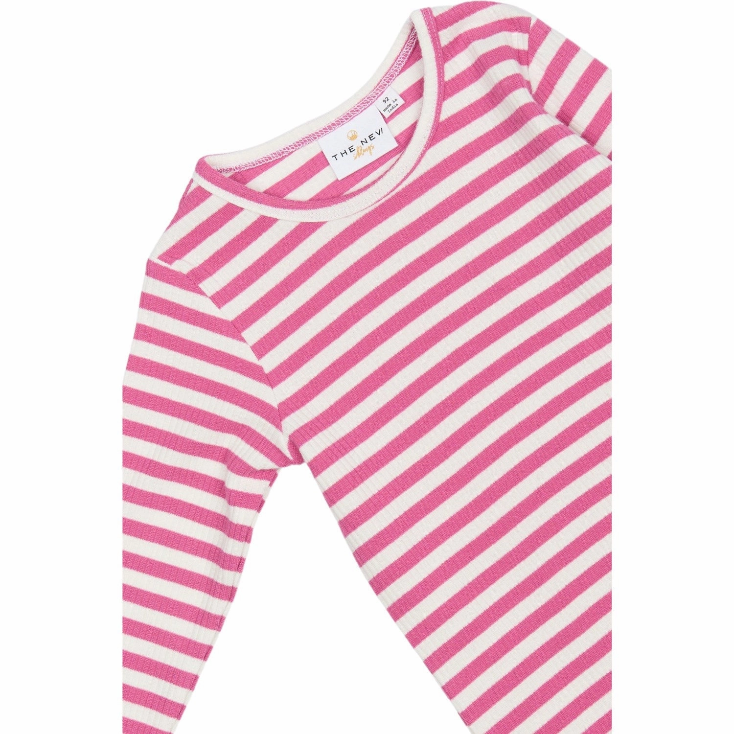 Runway Inspired Non-irritating THE NEW Siblings Ibis Rose Striped Fro L_S Rib Tee