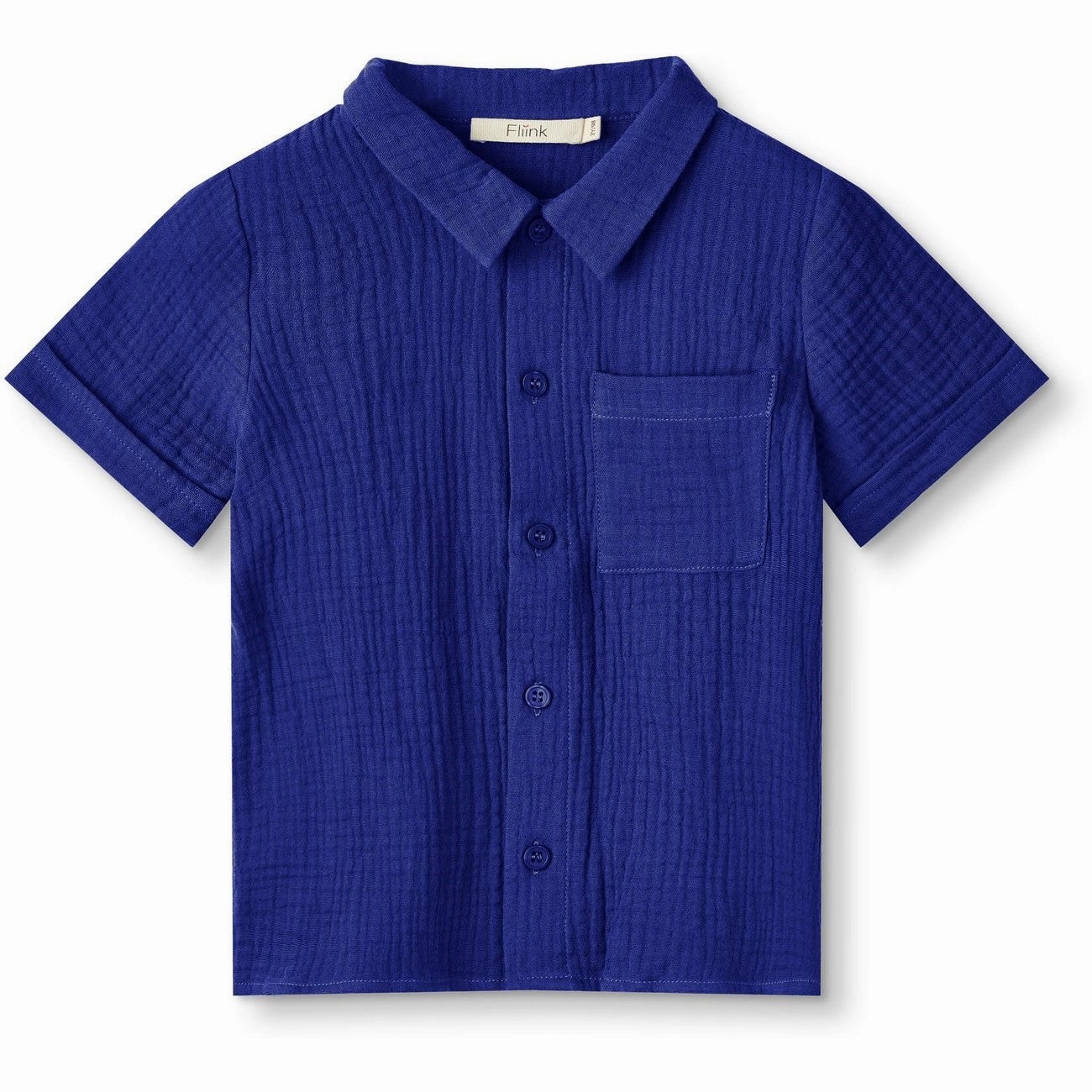 Fliink Mazerine Blue Hello Ss Shirt Subtle pattern