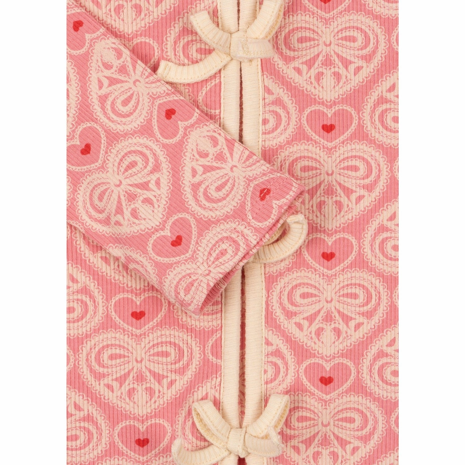 Non-Iron Waffle Weave Konges Sl?jd Lacy Rose Ella Ls Tee Gots