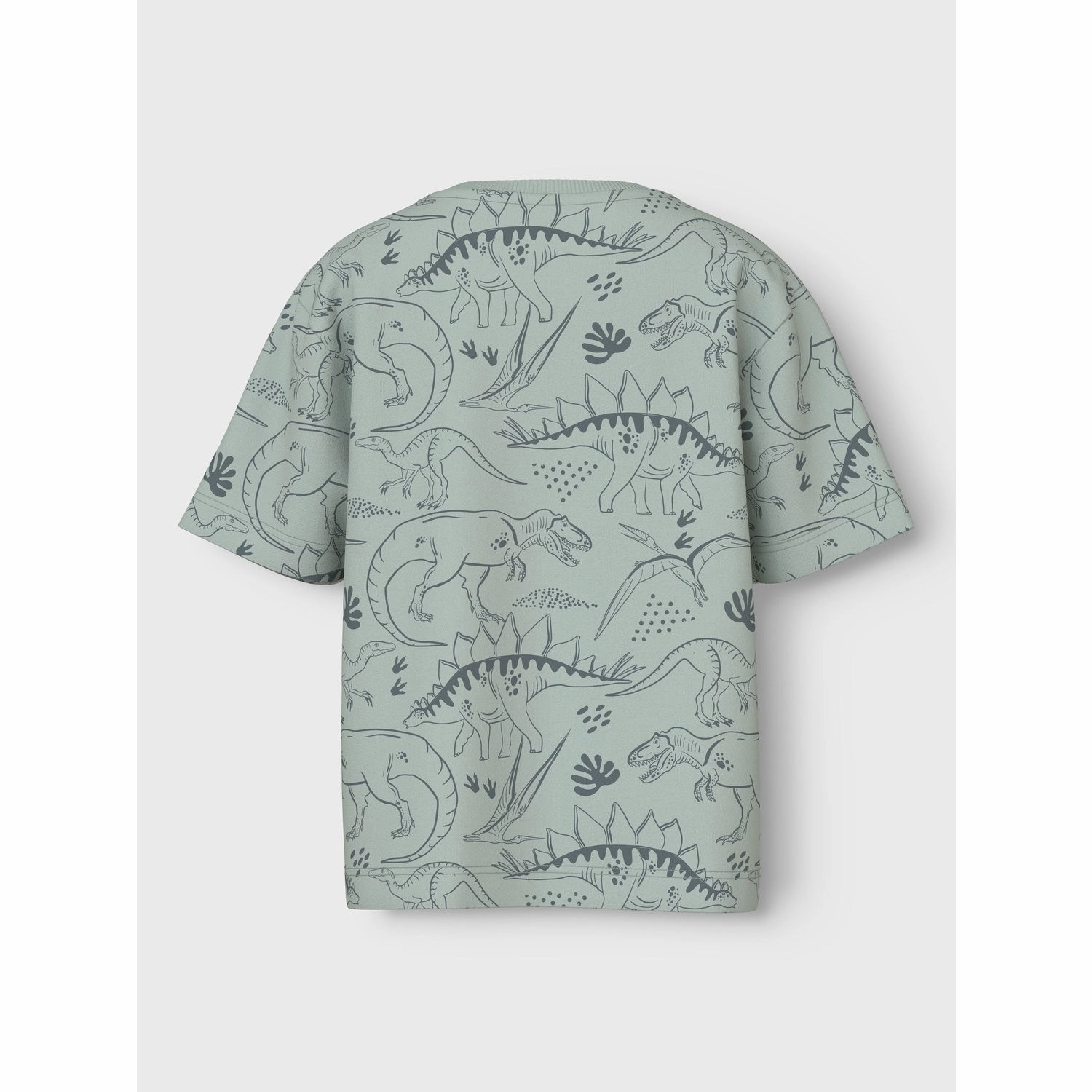 Name It Aqua Gray Tone Dino Valther Regular T-Shirt birthday party Seamless construction